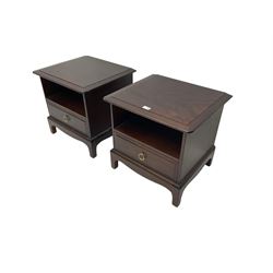 Stag Minstrel - pair of mahogany bedside lamp tables