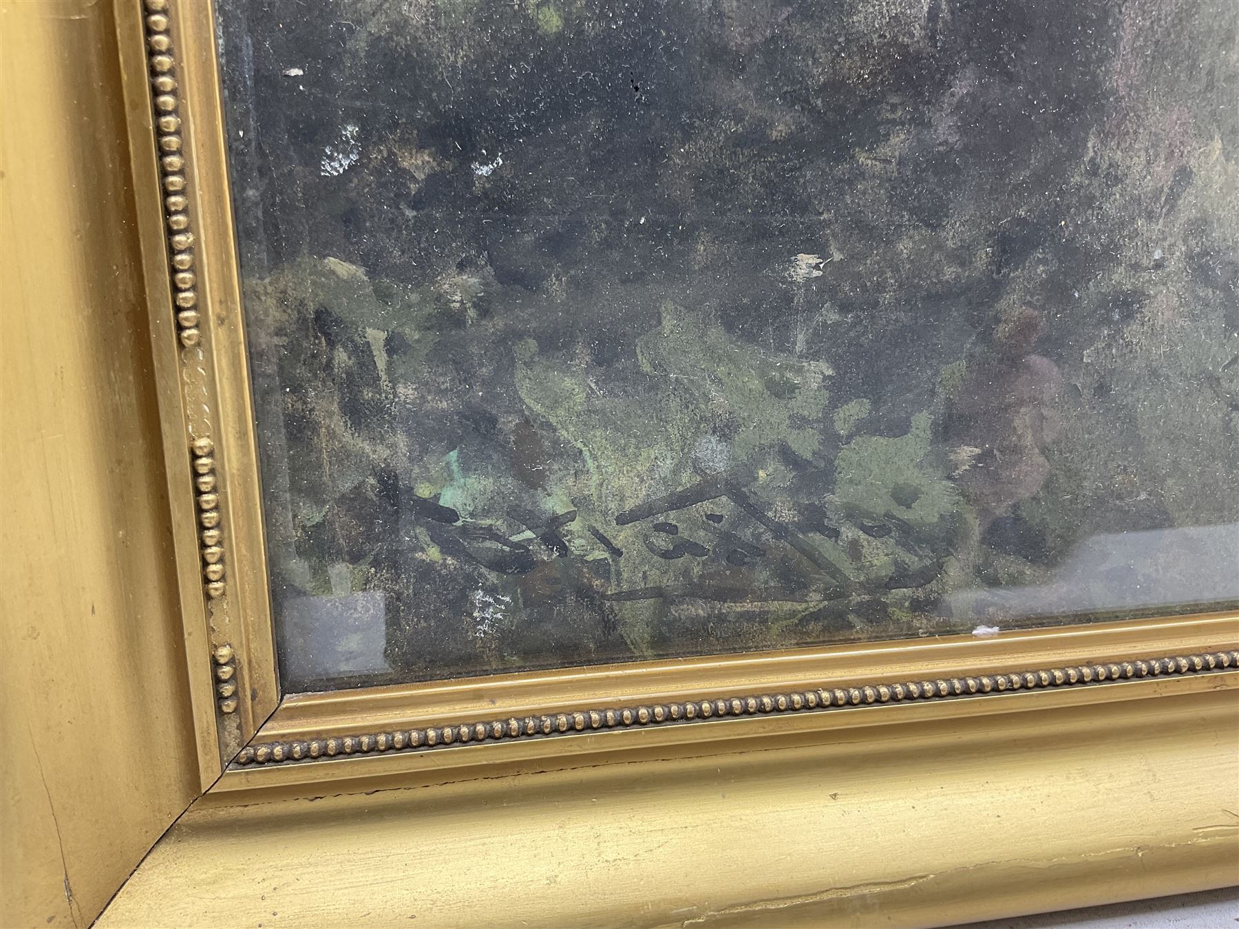 Stephen Frank Wasley (British 1848-1934): Herding Cattle, watercolour heightened in white signed 74cm x 52cm