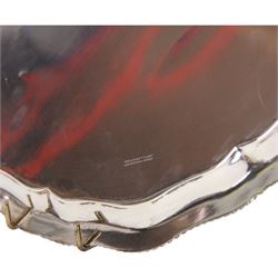 Early 20th century silver salver, of circular form with piecrust and oblique gadrooned rim, hallmarked Manoah Rhodes & Sons Ltd, Sheffield 1932, D36cm