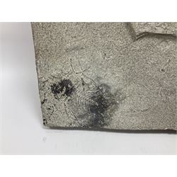 Fossilised fish group in a single matrix; freshwater fish presentation from the prehistoric system of three lakes known as the Green River Formation, featuring Priscacara, Phareodus testis, Diplomystus dentatus
 H59cm, L97cm