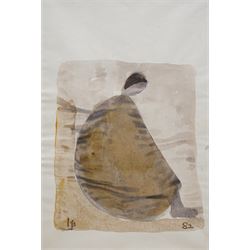 Ivan Peries (Sri Lankan - Columbo '43 Group): Seated Man, watercolour on paper signed with initials and dated '82, 29cm x 19cm (unframed)
Notes: Ivan Peries was a founding member of the '43 group, a 20th century modern art group in Columbo (previously British Ceylon) in the mid-20th century. This and the following work (Lot 6501) were part of a large series of similar works produced by Peries and begun in 1982, they are all dated '82 regardless of the production date in order to preserve continuity. The V&A museum contains three very similar works part of this series.
Provenance: The vendor was a very close friend of the artist and his family. These works were acquired from the wife of the artist - Veronica Peries, during the time she lived at Southend on Sea - UK. 