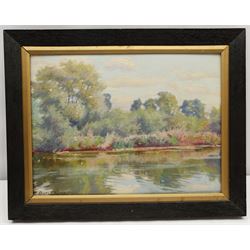 Charles Ernest Butler (British 1864-1918): River Scene, oil on board signed and dated '29, indistinctly titled verso 24cm x 32cm