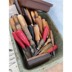 Large quantity of tools including chisels, multi sanding machine, small workmate, electric plane, router and other hand tools - THIS LOT IS TO BE COLLECTED BY APPOINTMENT FROM DUGGLEBY STORAGE, GREAT HILL, EASTFIELD, SCARBOROUGH, YO11 3TX
