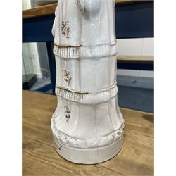 Pair of large Victorian Staffordshire figures modelled as the Duke and Duchess of Edinburgh, H45cm (2)