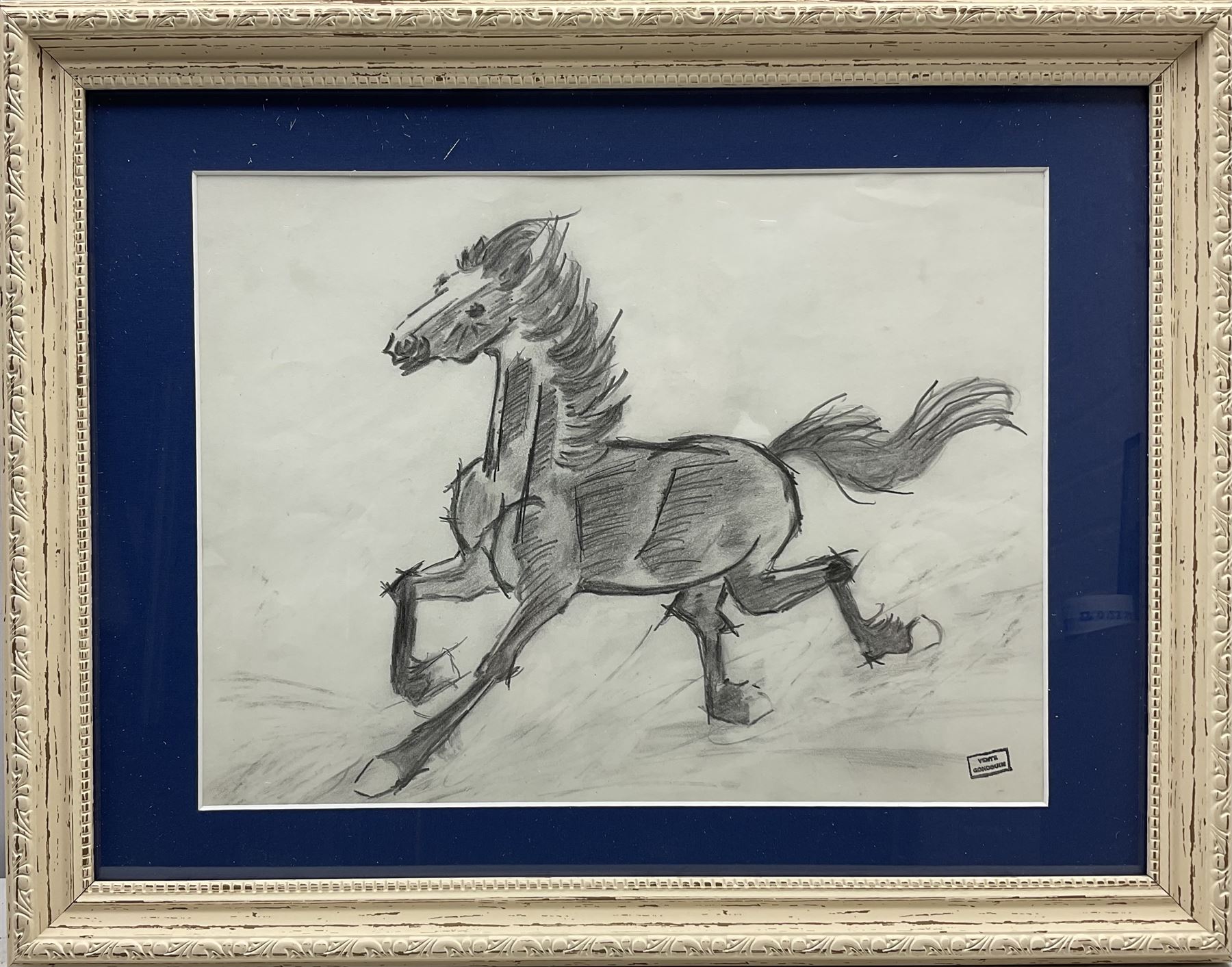 Emmanuel Gondouin (French 1883-1934): Study of a Horse, pencil with artist's studio stamp 24cm x 32cm