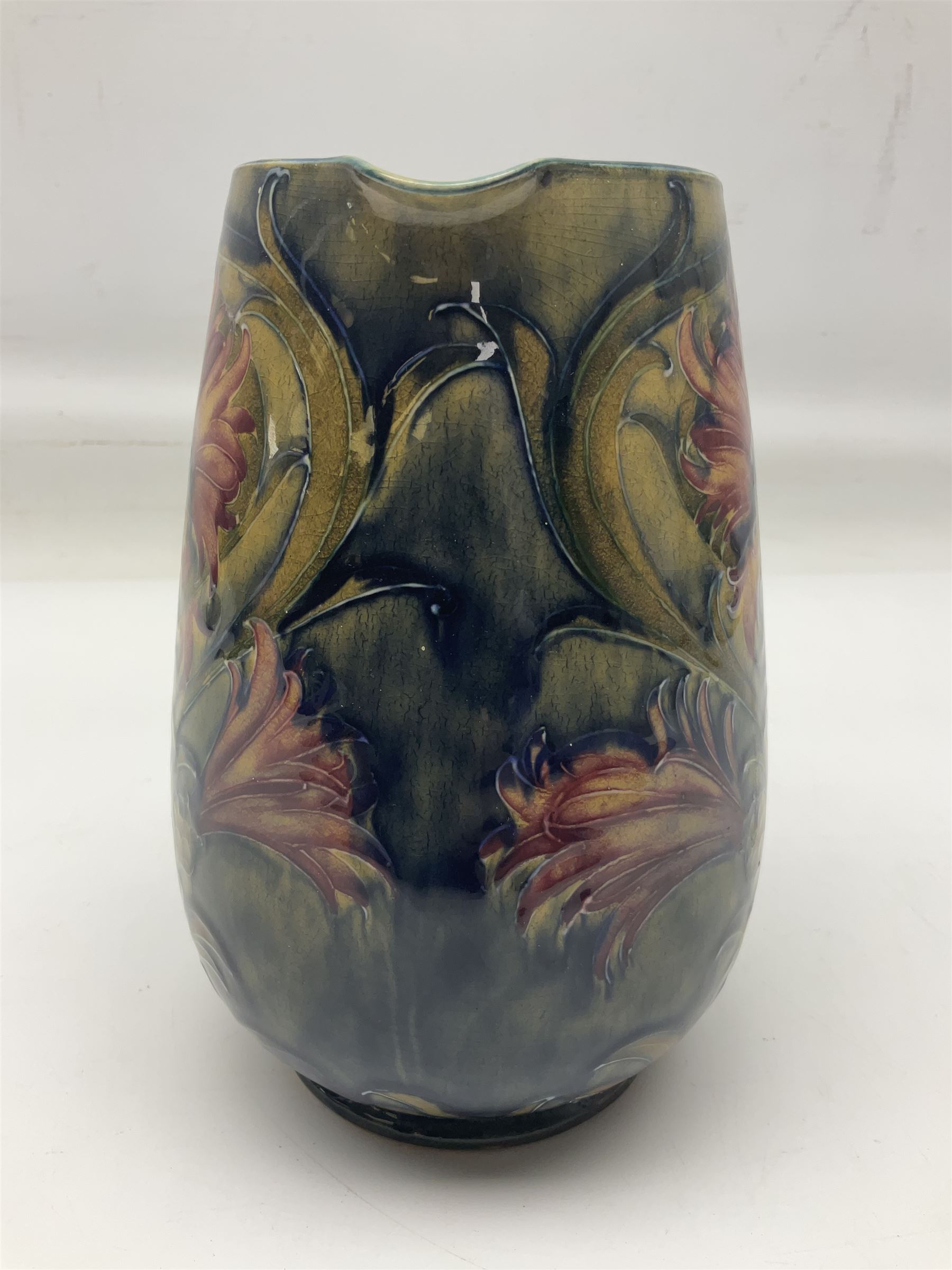 Early 20th century Moorcroft for Macintyre jug, decorated in Revived Cornflower pattern, impressed mark to base, H19cm