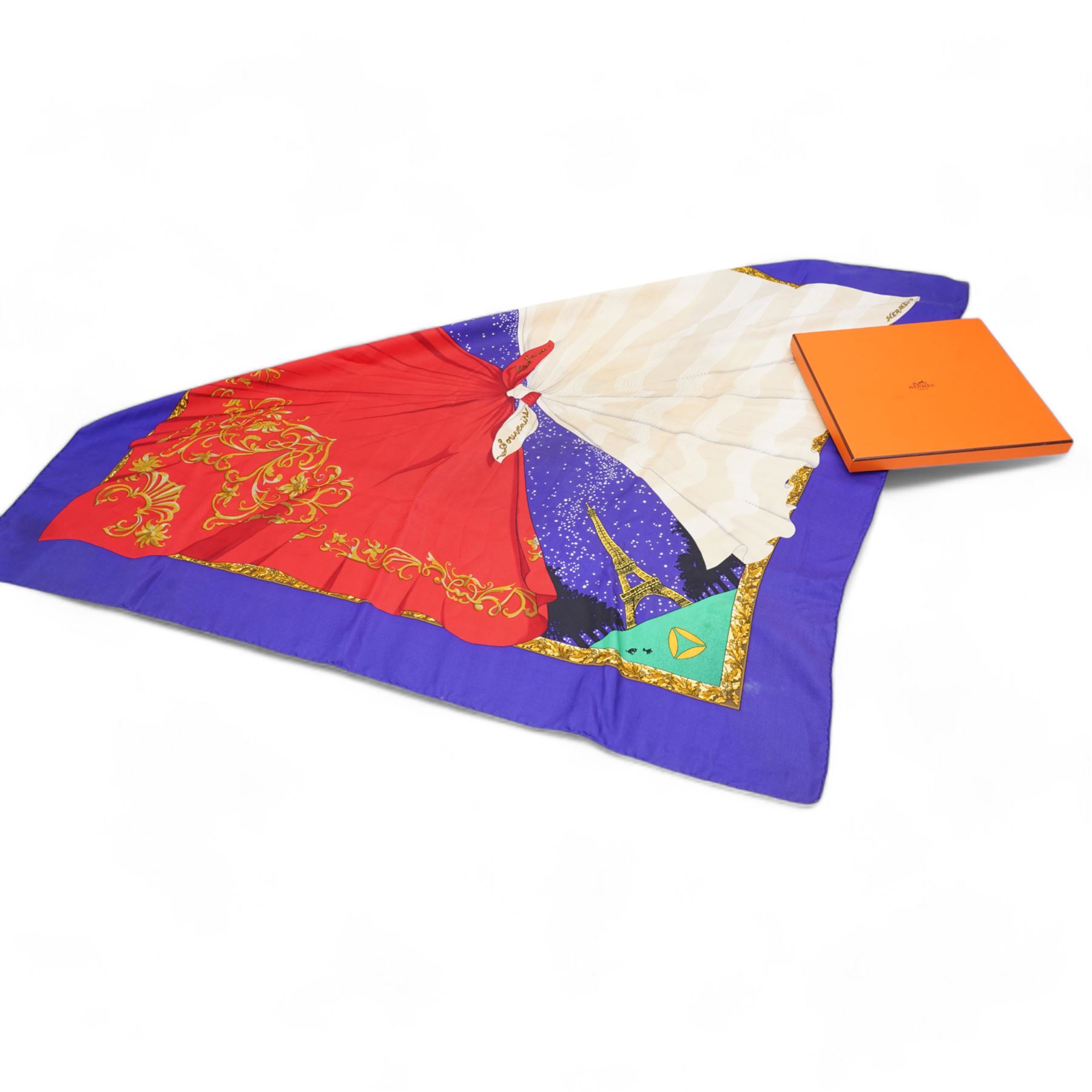 Hermes 'Souvenir de Paris' silk scarf, 90cm x 90cm, boxed