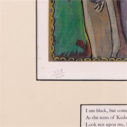 Edward Harris Wolfe (South African 1897-1982): 'Song of Songs', set of twelve limited edition lithographs on silvered paper each signed and numbered 228/250 in pencil, 36cm x 26cm, in matching frames (12)