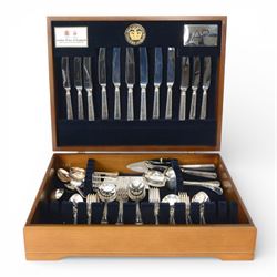 Two canteens of silver plated cutlery by Arthur Price, both contained within wooden canteen boxes, including a Queen's Golden Jubilee set