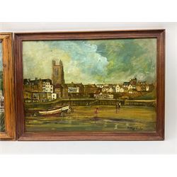 Anthony Harold Crake (British 1942-): Coastal and Riverfront Scene, near pair oils on board signed max 41cm x 59cm (2)