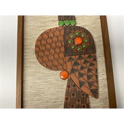 1960's Hornsea pottery Muramic plaque, in the form of a bird designed by John Clappison, H45cm 