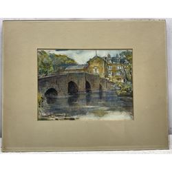 Rowland Henry Hill (Staithes Group 1873-1952): A Village Bridge, watercolour signed and dated 1933, 20cm x 26cm