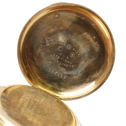 Gentleman's half hunter pocket watch with white dial and seconds dial inscribed '5th Battn. Duke of Wellington's West Riding Regt Signaller's First prize 1912' in gold plated case