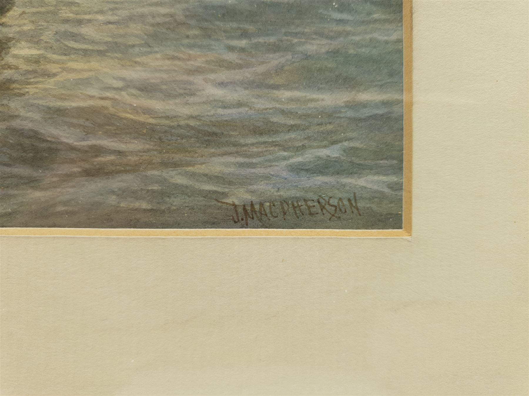 John MacPherson (British fl.1858-1891): Hauling the Nets off Inchkeith Scotland, watercolour signed 17cm x 25cm