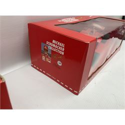 Four Paul's Model Art 1:18 scale Michael Schumacher Collection die-cast racing cars - Ferrari F310B; Ferrari F310/2; Benneton Renault B195; and Ferrari F300; all boxed (4)