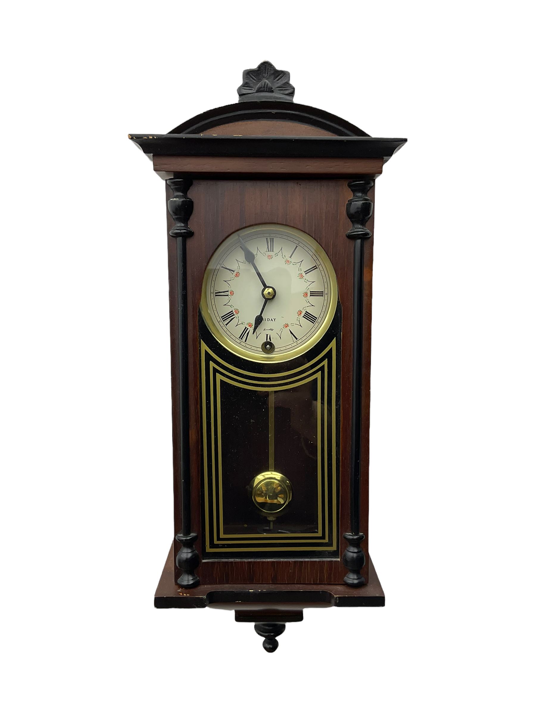 Oak striking mantle clock with a Smiths movement and a 31 day timepiece spring driven wall clock.