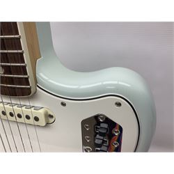 Fender Jaguar electric guitar, American Custom Shop vintage re-issue, probably in seafoam green, with tremolo arm, serial no.V1317106, L101cm; in American G&G Fender fitted hard case with paperwork