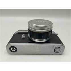 Canon 7 camera body, serial no. 807468, with 'Canon LTM/L39 50mm 1:1.2' lens, serial no. 39250