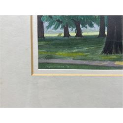 Ian Seymour Wells (British 1937-): 'Kensington Gardens', watercolour signed and dated '79, titled verso 16cm x 24cm