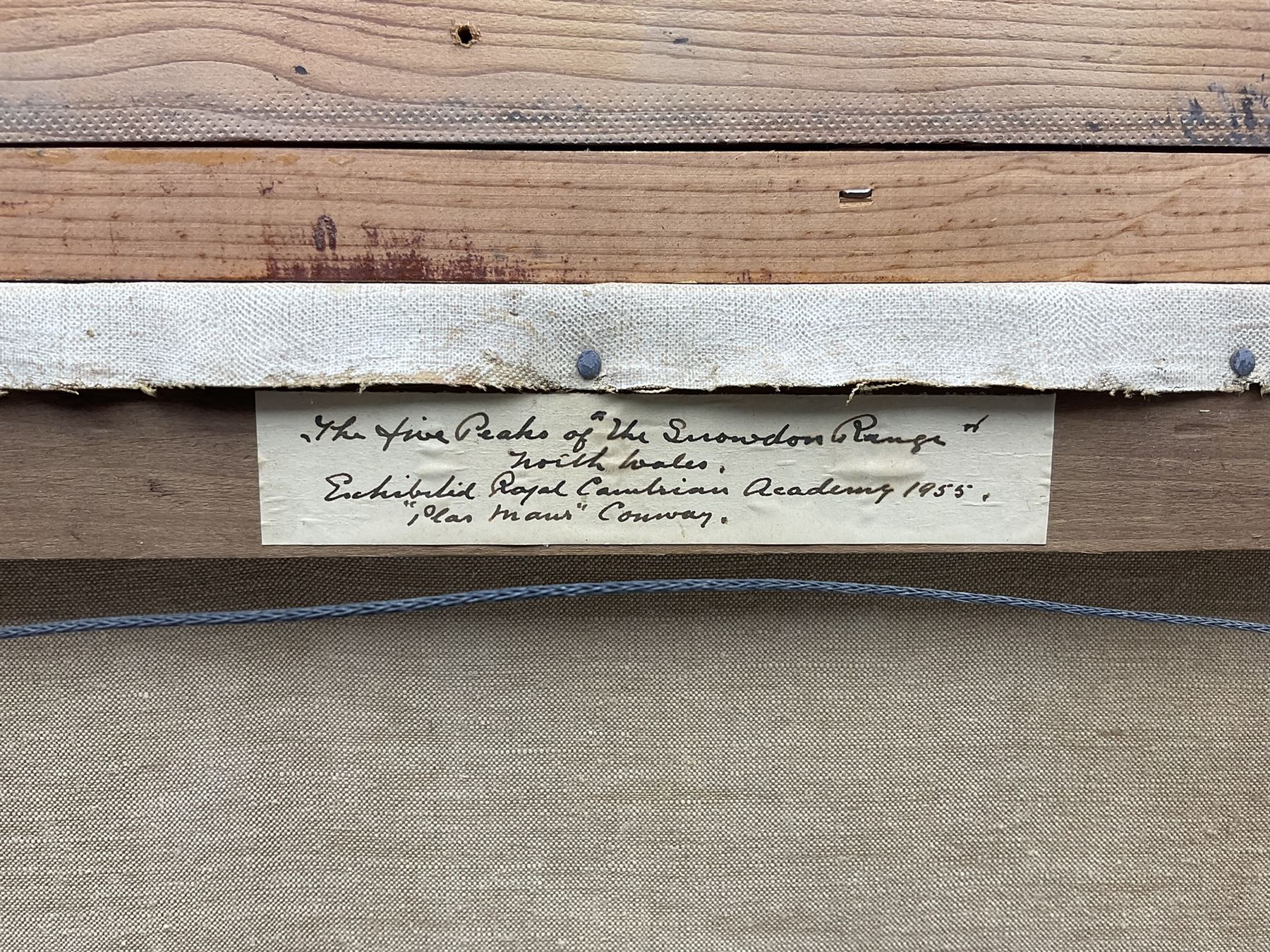 Owen Bowen (Staithes Group 1873-1967): 'The Five Peaks of the Snowdon Range', oil on canvas signed, original title label verso 40cm x 60cm 
Provenance: exh. Royal Cambrian Academy 1955 No.74; by direct descent through the artist's family, never previously been on the market