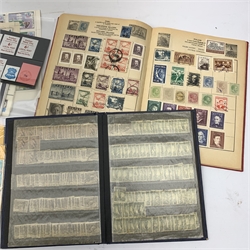 A stockbook album containing 20th century Australian stamps, a Blue Riband album containing world stamps, a group of mainly European 20th century propaganda and advertising stamps, and various stockcards from Hongkong, Indonesia, Malaya, North Vietnam, Mongolia, and Thailand. 