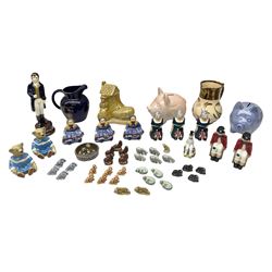 Collection of Wade ceramics, to include limited edition figure Auld Lang Syne, Amelia Bear, Chuckles The Clown, Emily The Doll, Peter Pan collection John etc