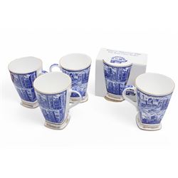 Ringtons items including novelty teapot Millenium Welsh Dresser, another Tea Time, tea caddy, Willow Story vase, Landmarks vase, five Millenium beakers etc