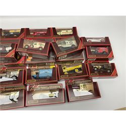 Thirty-six Matchbox Models of Yesteryear including six unopened tw0-vehicle packs, commercial and delivery vehicles etc; all boxed (36)