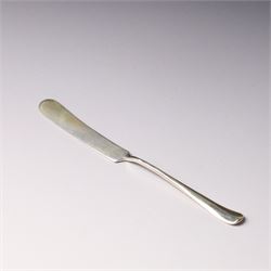 Silver six division toast rack with loop handle Sheffield 1938 Maker Viners and a silver butter knife
