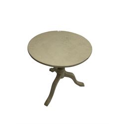 Early 20th century painted circular tilt top tripod table