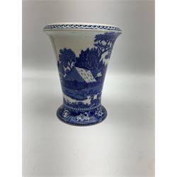 Wedgwood Fallow Deer pattern trumpet vase, together with Spode Italian pattern bowl, Imari decorated bowl and other ceramics 