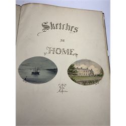 Victorian commonplace album containing original watercolours and pencil drawings, inscribed on the first page 