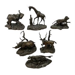 Six Franklin Mint bronze models of Afric