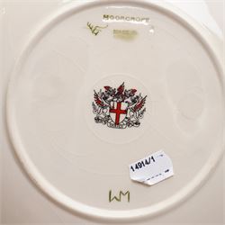 Moorcroft limited edition Birth of Light pattern millennium year plate, numbered 699/2000, impressed and painted marks to base; together with three other year plates comprising 1998, 1992 and Spitalfields Temple Mills edition 1991 plate (4)