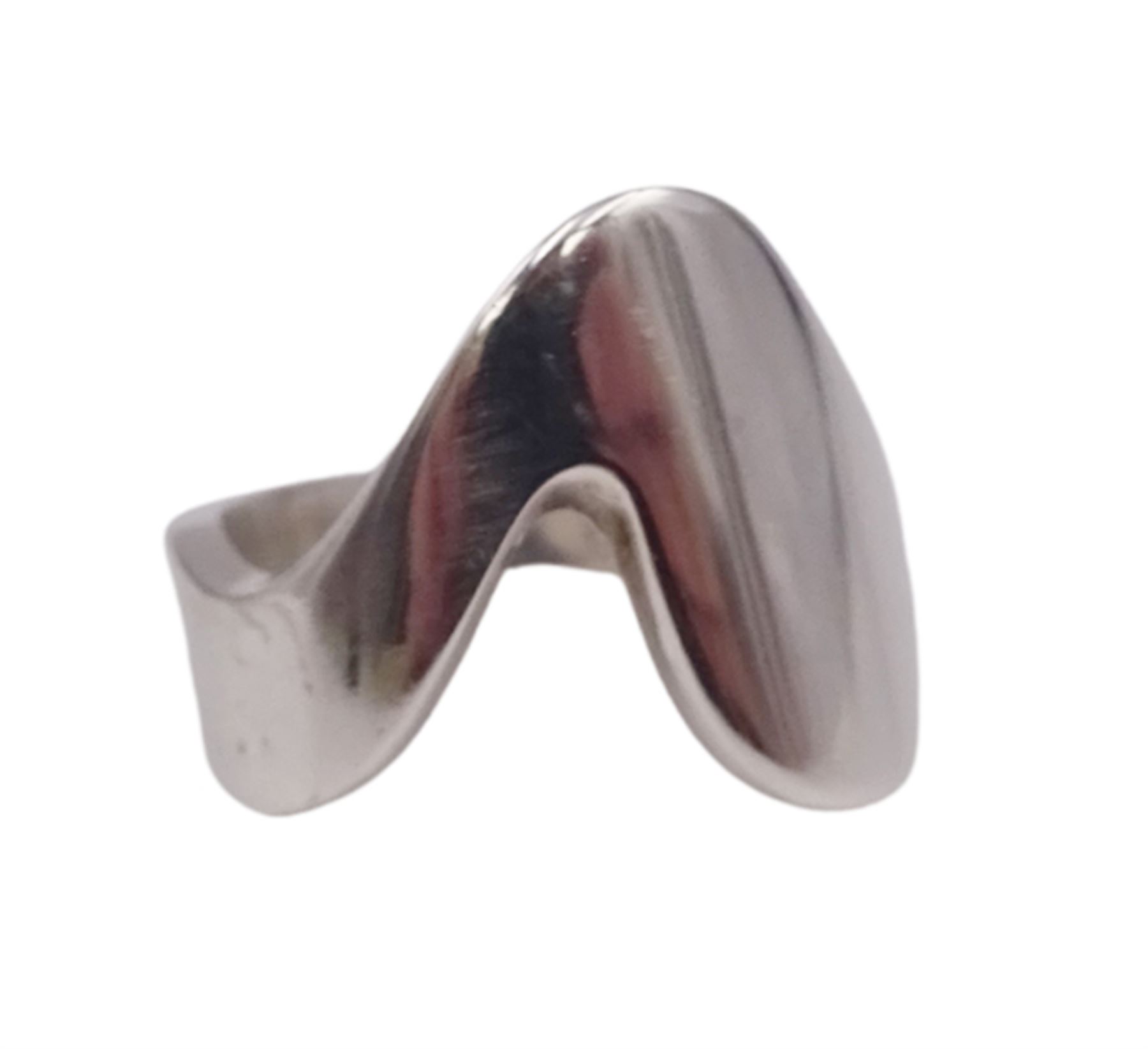 Georg Jensen silver modernist ring designed by Ole Ishøj, No. A 77B