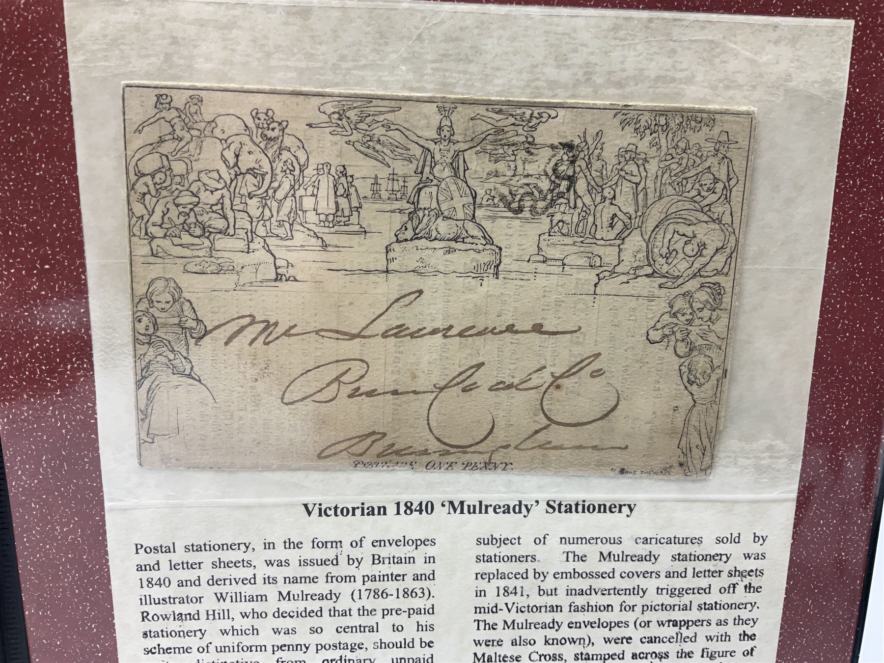 Three Westminster  stamp folders, 'The 1867-1883 Five Shilling Red', 'The World's Most Famous Stamps' including Queen Victoria 1840 penny black with red MX cancel and 1840 two pence blue, 'Victorian 1840 Mulready Stationary' (3)