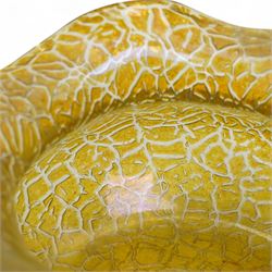 Early 20th Century Loetz Candia Mimosa pattern vase, of squat baluster form, with shaped rim, H7cm