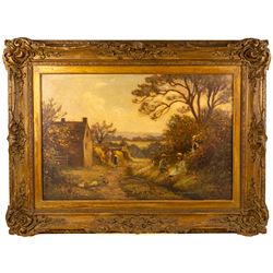 Ernest Higgins Rigg (Staithes Group 1868-1947): Children Picking Berries, oil on canvas signed 50cm x 75cm