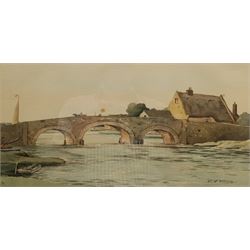 George Graham (British 1881-1949): Stone Bridge, watercolour signed 15cm x 29cm