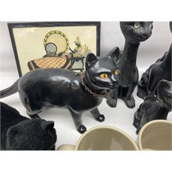Collectables including figures, mugs, pictures, etc, mostly relating to black cats