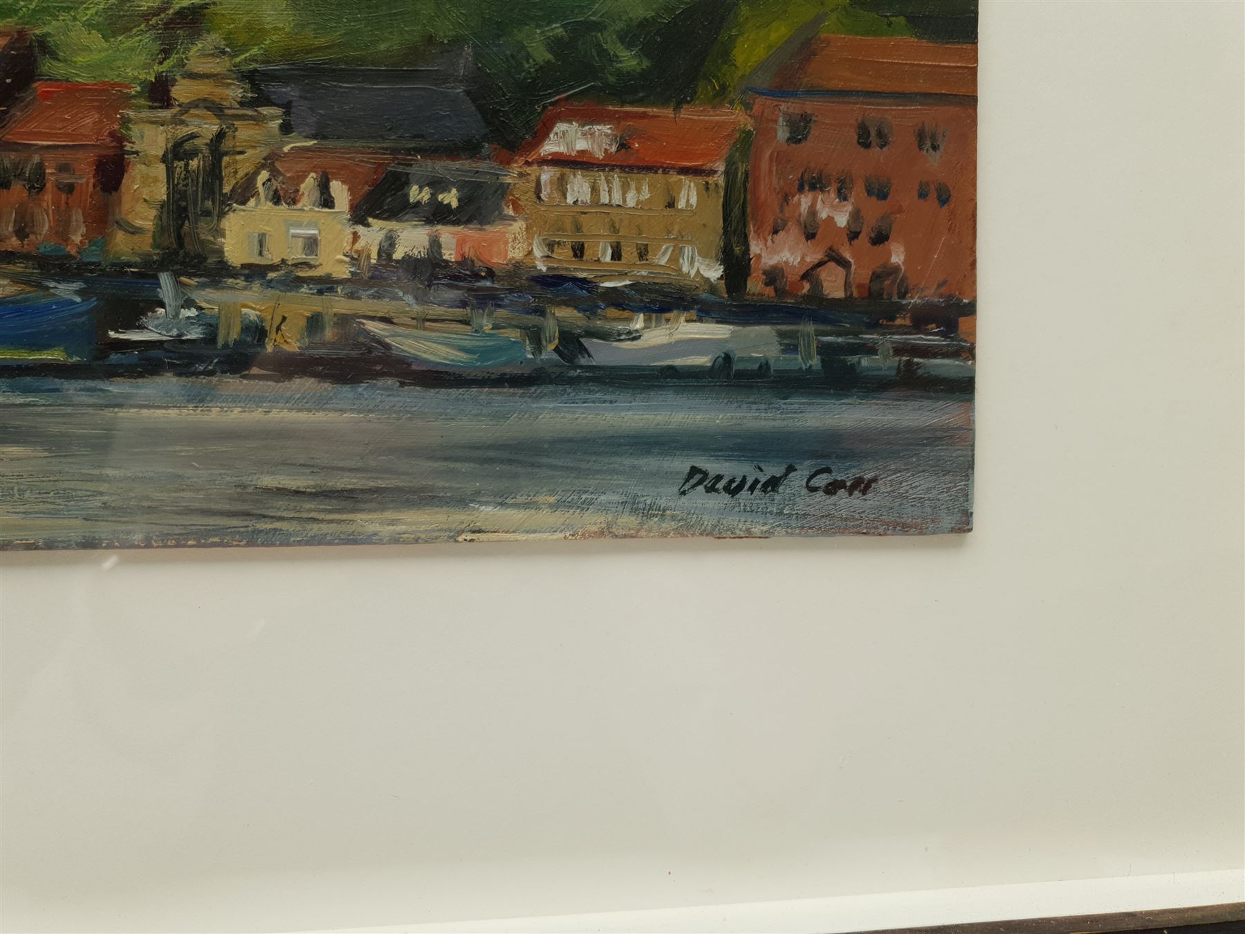 David James Carr (Northern British 1944-2009): Whitby East Cliff, oil on board signed 20cm x 40cm