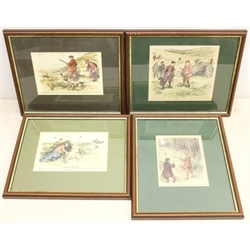 After George Denholm Armour (British 1864-1949): Hunting Scenes, four colour prints, max 12cm x 18cm
