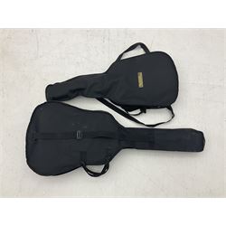 Saxon acoustic guitar Folk Model 812, serial no.43263 L102cm; Jose Ferrer El Primo small or child's size acoustic guitar, serial no.006980 L85cm; both in carrying soft cases; and Spanish Admira Concert Grande acoustic guitar (3)