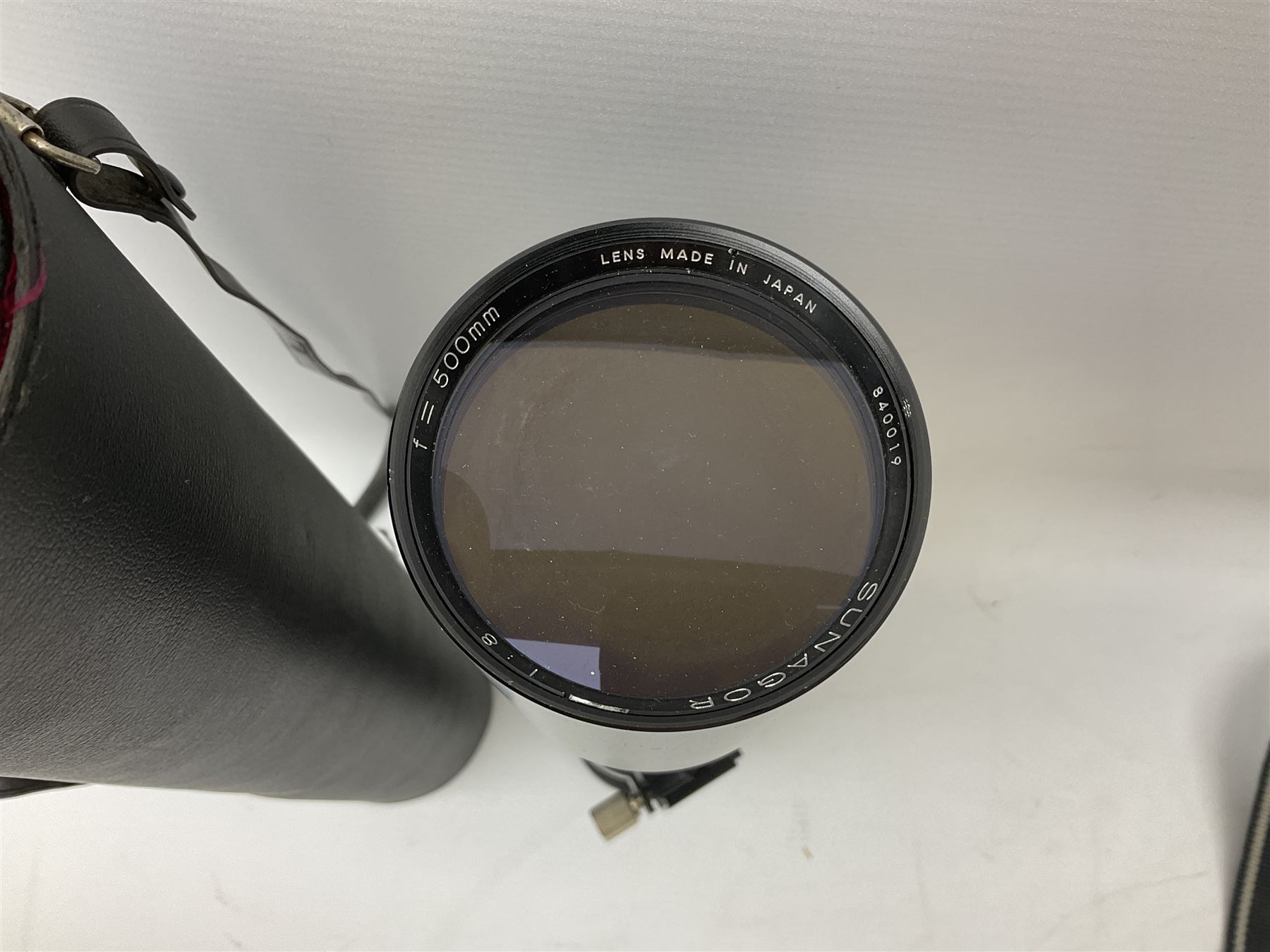 Three Olympus Camera bodies, comprising of OM-D E-M5, E-400 and E-450,   together with 'Samyang Mirror Lens 800mm 1:8.0DX', Olympus 'Zuiko Digital 40-150mm 1;3.5-4.5mm' lens, three other lenses and Velbon CX444 tripod 