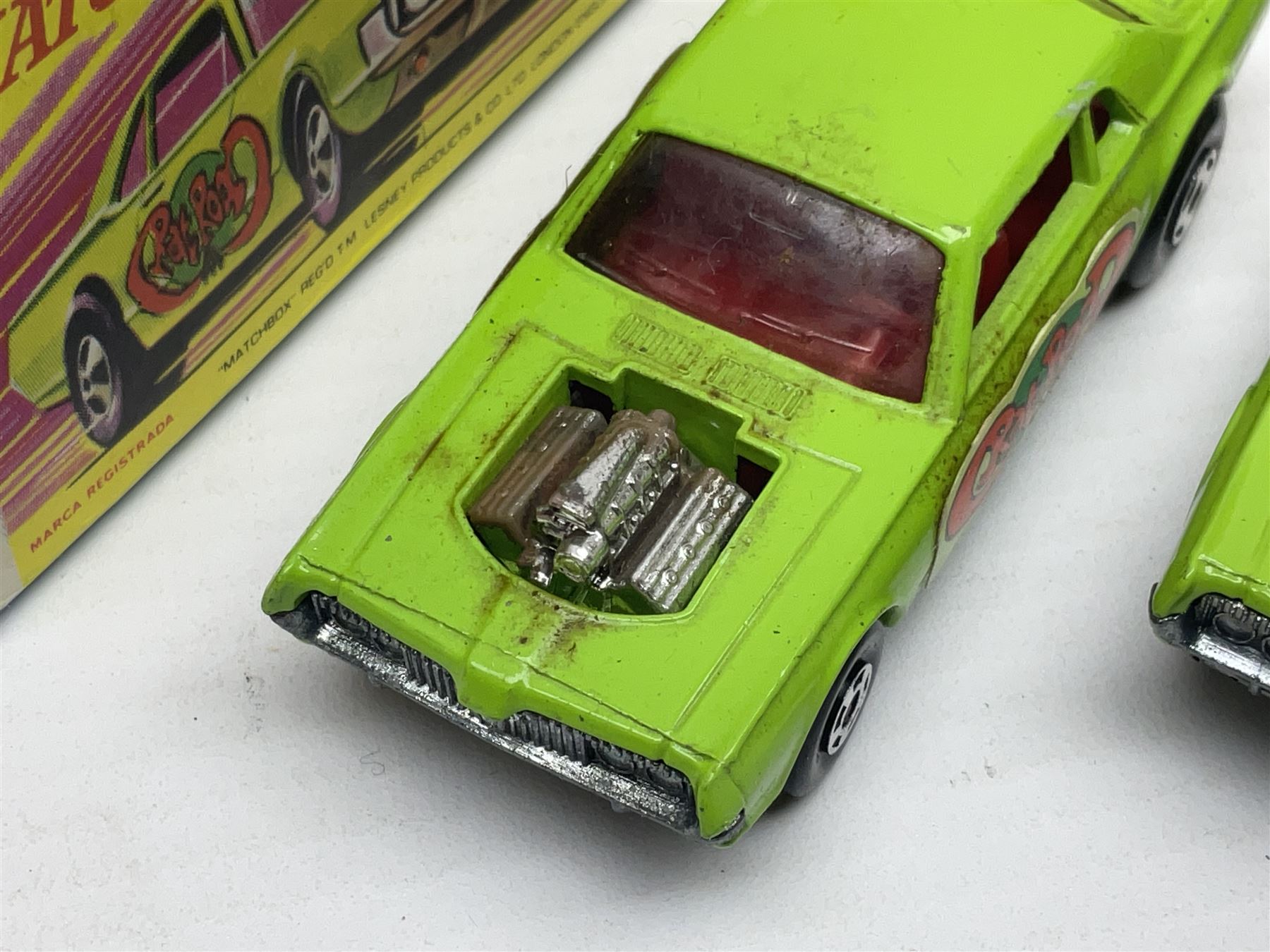 Matchbox 1-75 Series 'Superfast' ex-shop stock - eight models comprising two 62d Dragster, two 64c Slingshot Dragster, two 65d Saab Sonnet III and two 75c Alfa Carabo; all boxed; together with Matchbox trade catalogue c1973 in original vinyl cover (9)