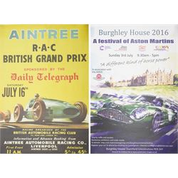 Two Grand Prix posters, including Aintree RAC British Grand Prix pub.1955 and another for ...