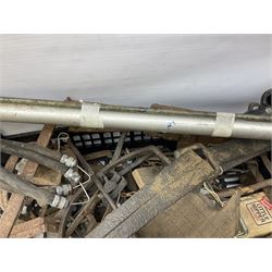 Quantity of animal traps including, gin traps, eel spears, Young's sparrow trap etc, Auctioneer's Note: These traps are sold as artefacts for ornamental purposes only as the use of some of them may be illegal