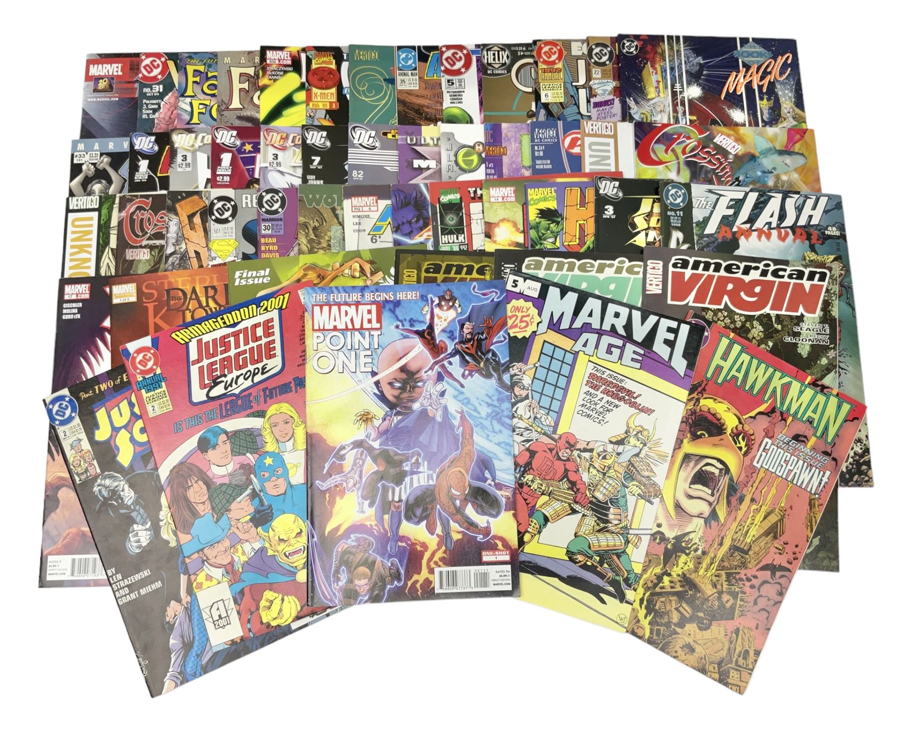 Mixed collection of Marvel, DC and Vertigo (1983-2012) comics, including Marvel Point One (2012) no.1 and Hawkman (1994) no.9 (51) 
