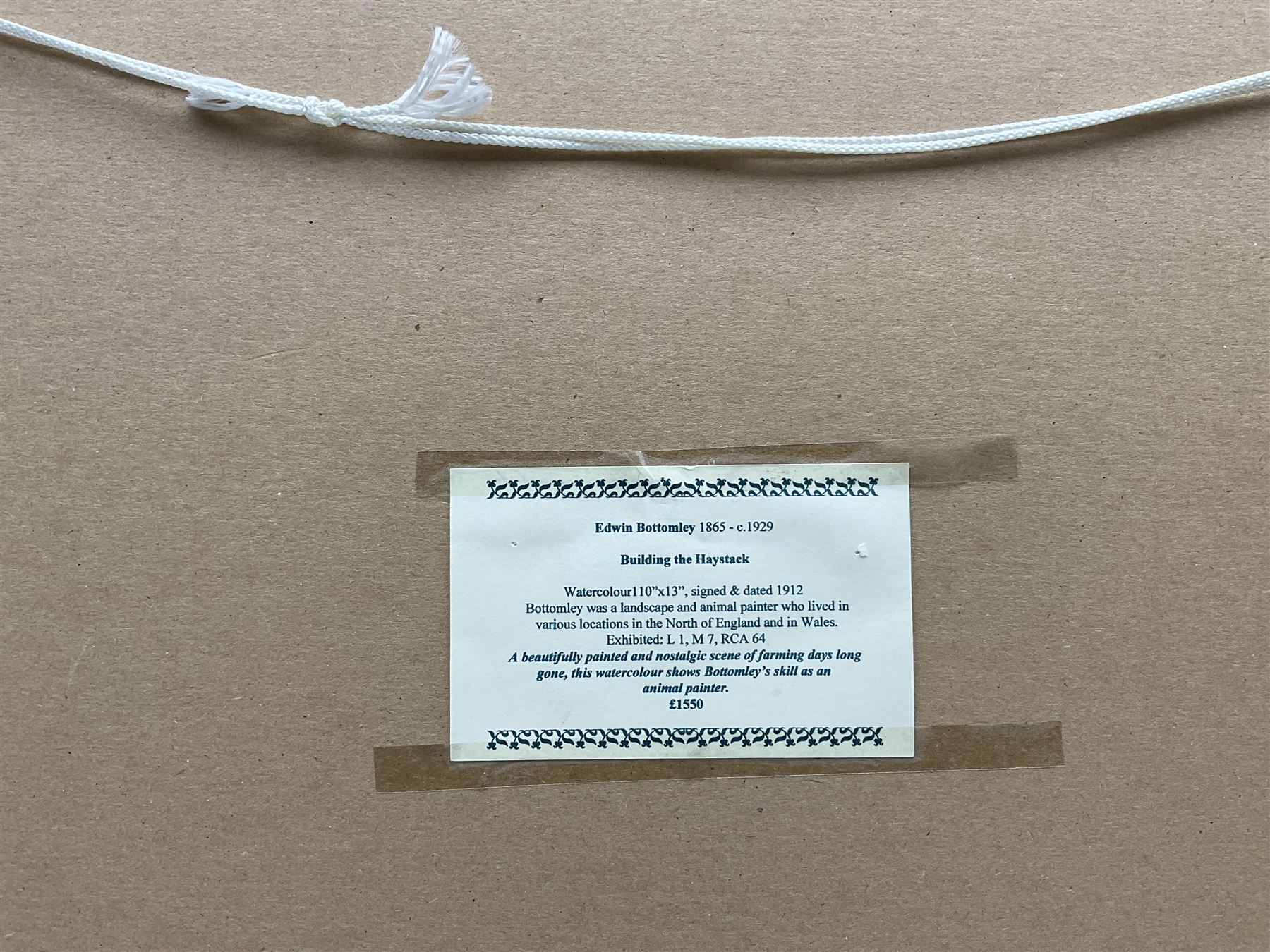 Edwin Bottomley (British 1865-1929): Hay Making, watercolour signed and dated 1912, 25cm x 34cm 