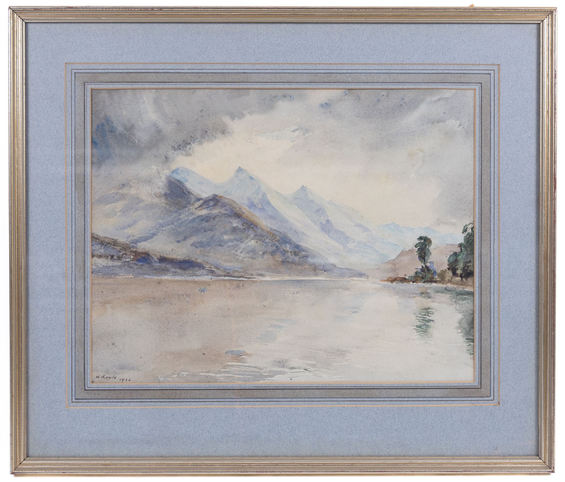 Herbert F Royle (British 1870-1958): Scottish Loch, watercolour signed and dated 1926, 32cm x 42cm 